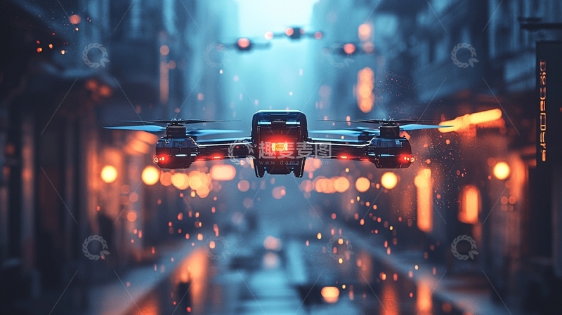 高清大图下载【趣麦麦图】城市夜景无人机