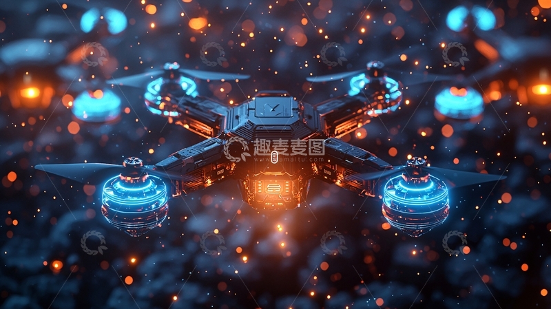 高清大图下载【趣麦麦图】未来科技感无人机