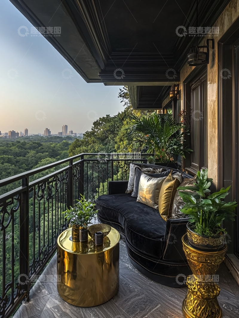 高清大图下载【趣麦麦图】高层公寓阳台景观