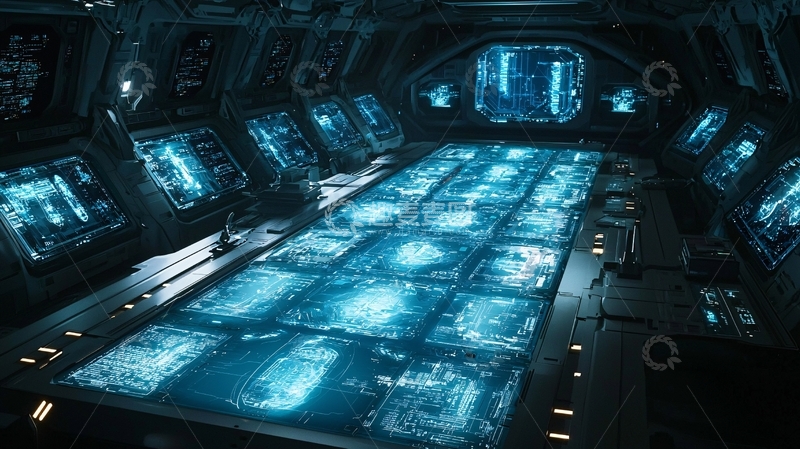 高清大图下载【趣麦麦图】未来科技控制室