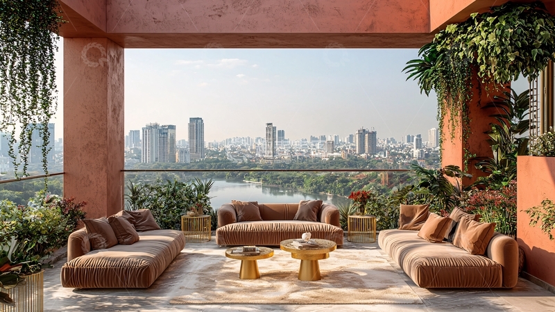 高清大图下载【趣麦麦图】城市景观阳台