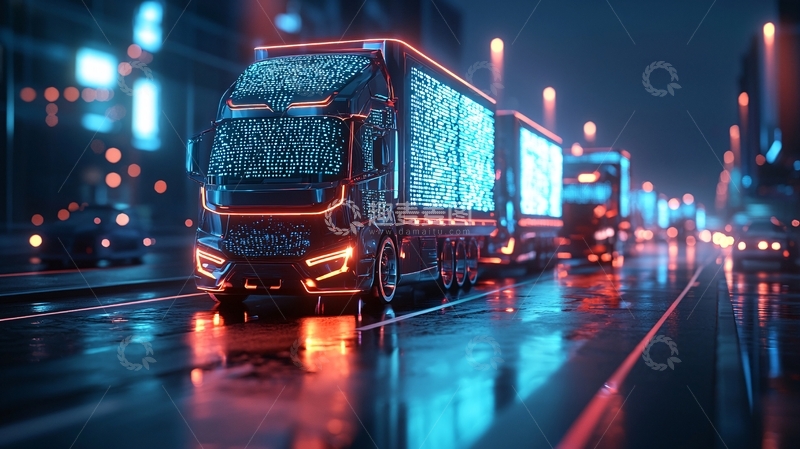 高清大图下载【趣麦麦图】未来科技卡车