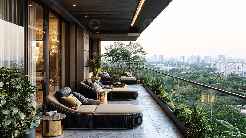 高清大图下载【趣麦麦图】高层公寓阳台景观设计