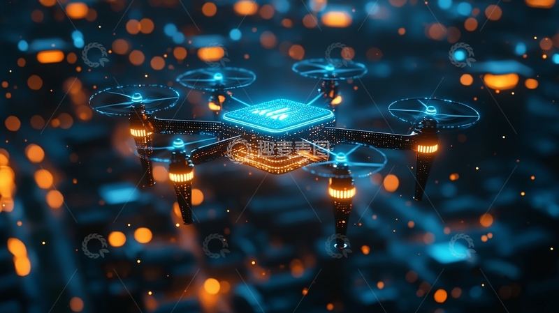 高清大图下载【趣麦麦图】未来科技感无人机