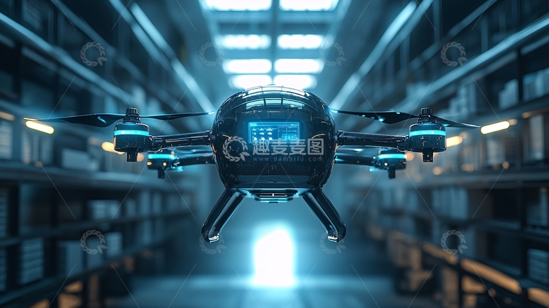 高清大图下载【趣麦麦图】未来科技感无人机