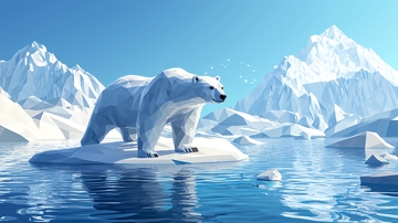 北极熊冰川高清图片