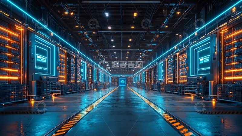 高清大图下载【趣麦麦图】未来科技感服务器机房
