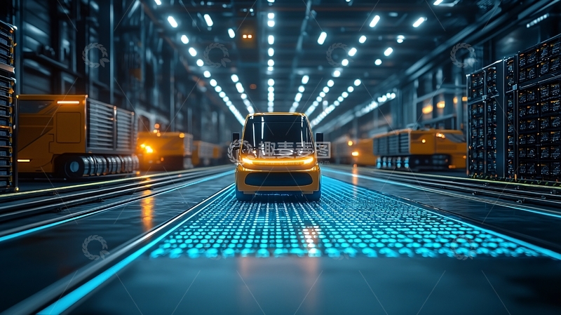 高清大图下载【趣麦麦图】未来科技感自动驾驶货车