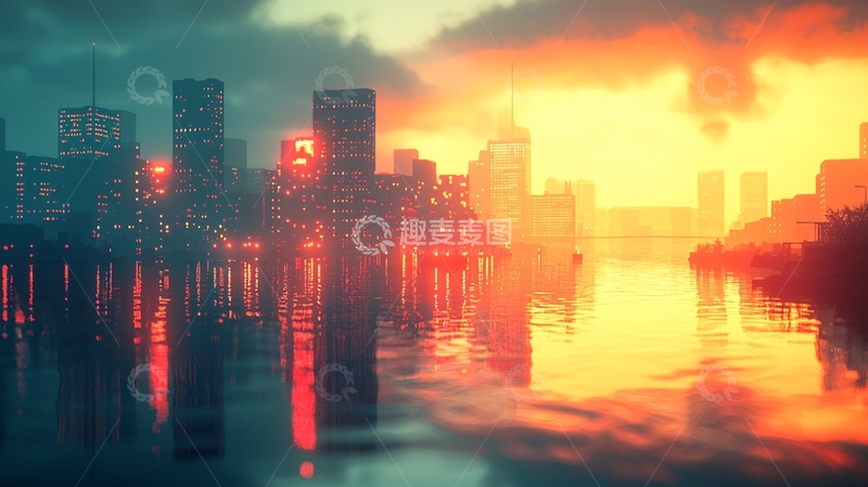 高清大图下载【趣麦麦图】未来都市夜景386