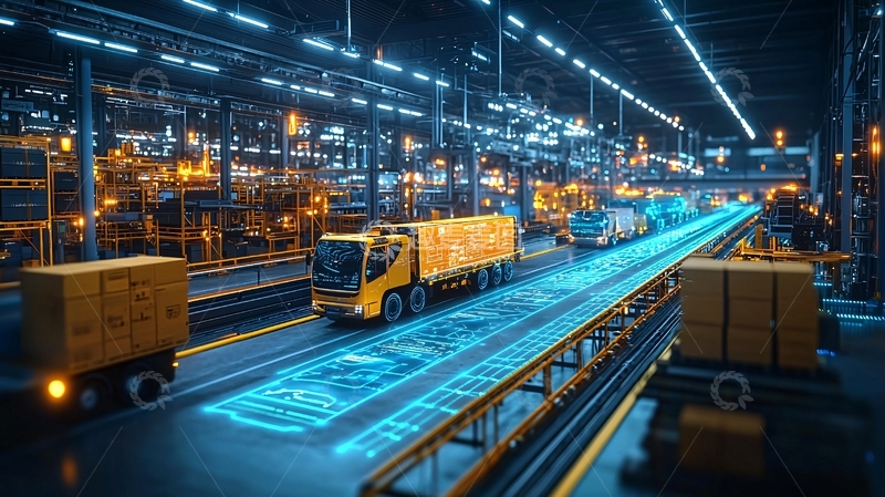 高清大图下载【趣麦麦图】智能工厂物流运输