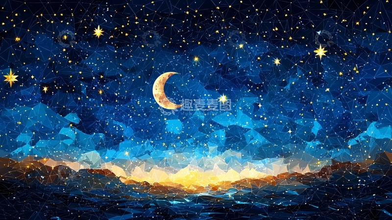 高清大图下载【趣麦麦图】星空月夜