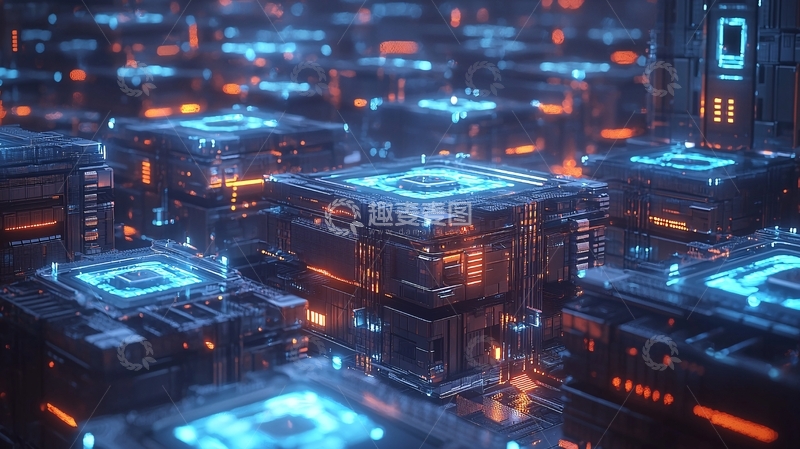 高清大图下载【趣麦麦图】未来科技感方块