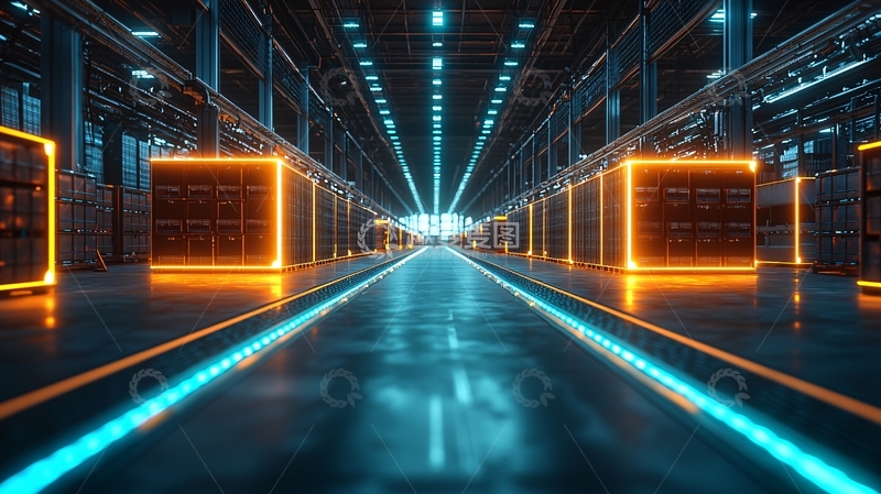 高清大图下载【趣麦麦图】未来科技感服务器机房