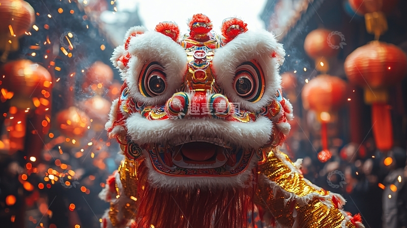 高清大图下载【趣麦麦图】-舞狮表演