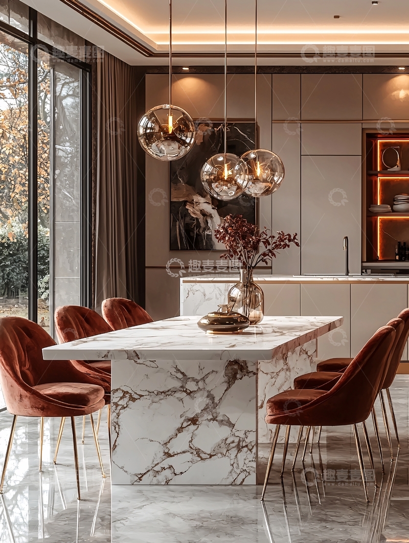 高清大图下载【趣麦麦图】现代轻奢风格餐厅