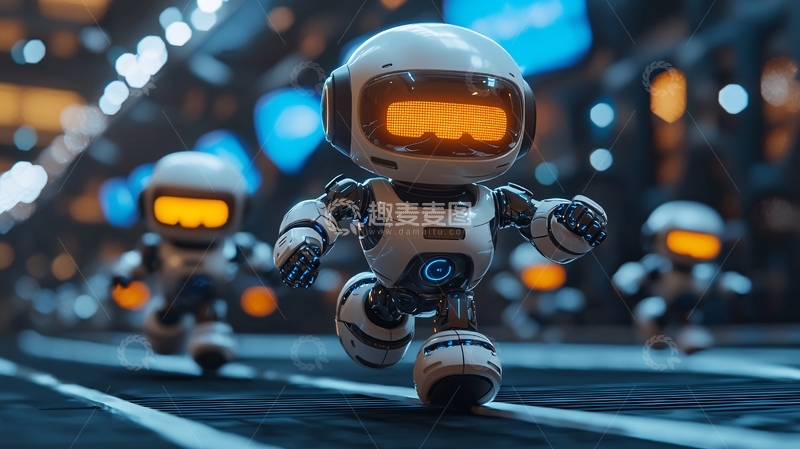 高清大图下载【趣麦麦图】未来感机器人竞赛