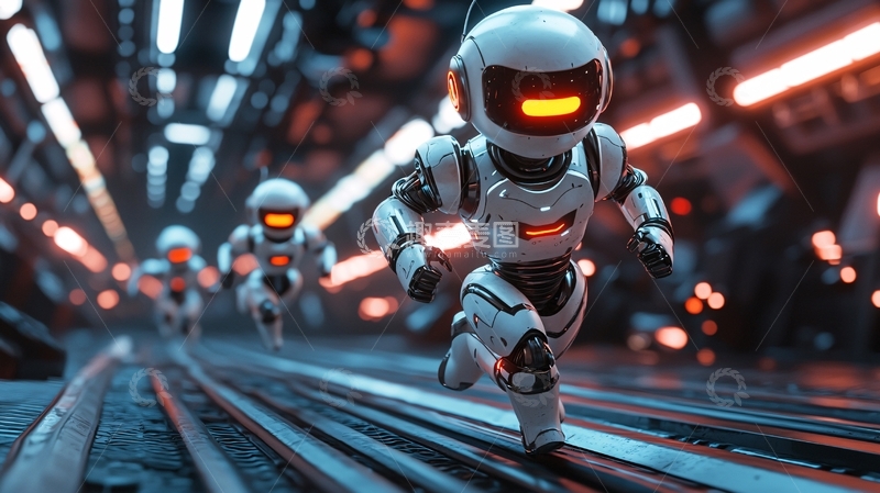 高清大图下载【趣麦麦图】未来科技感机器人竞赛
