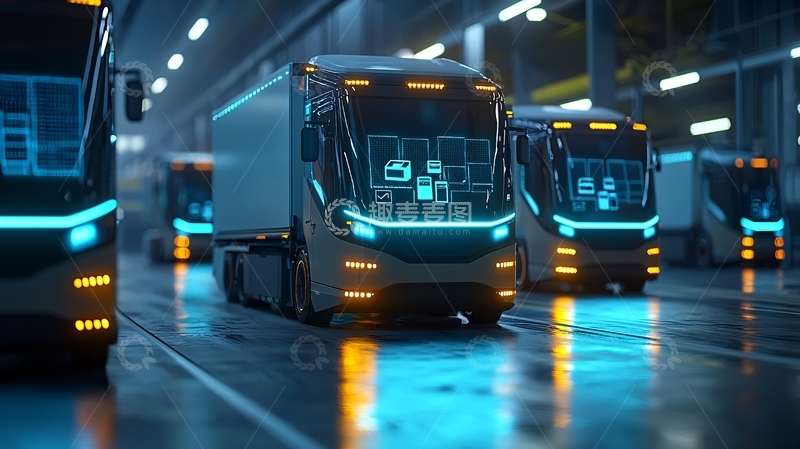 高清大图下载【趣麦麦图】未来科技卡车