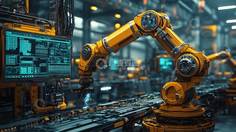 高清大图下载【趣麦麦图】智能工厂工业机器人