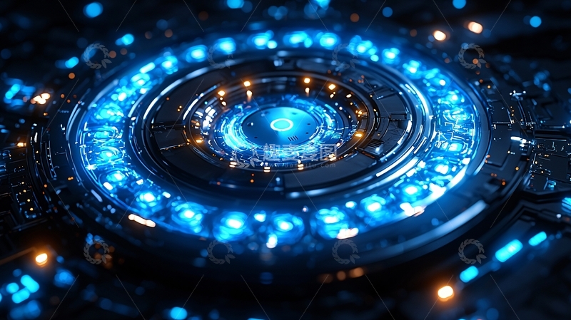 高清大图下载【趣麦麦图】蓝色科技圆环