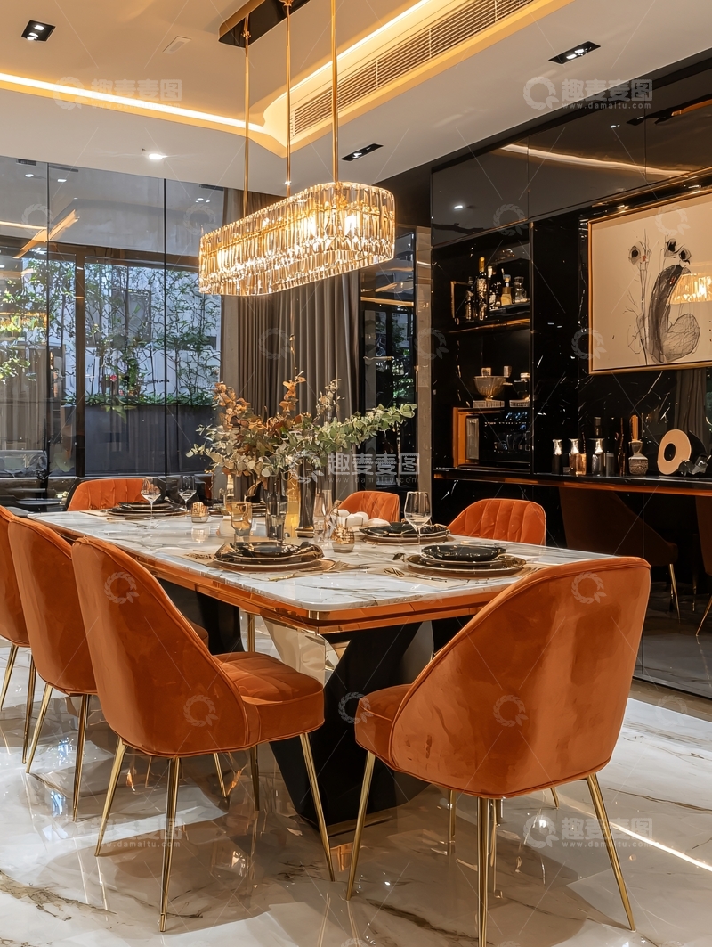 高清大图下载【趣麦麦图】现代轻奢餐厅设计