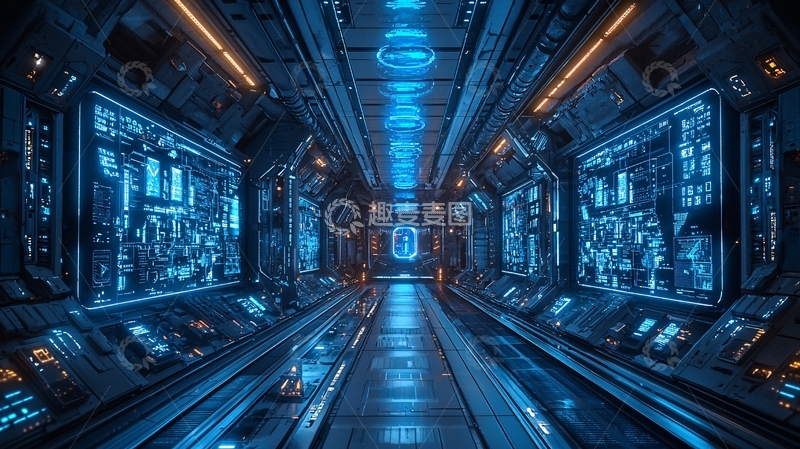 高清大图下载【趣麦麦图】未来科技走廊
