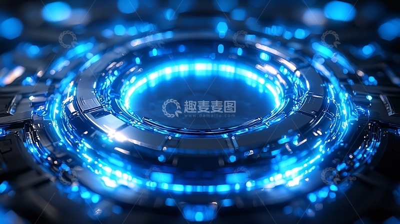 高清大图下载【趣麦麦图】蓝色科技感圆环