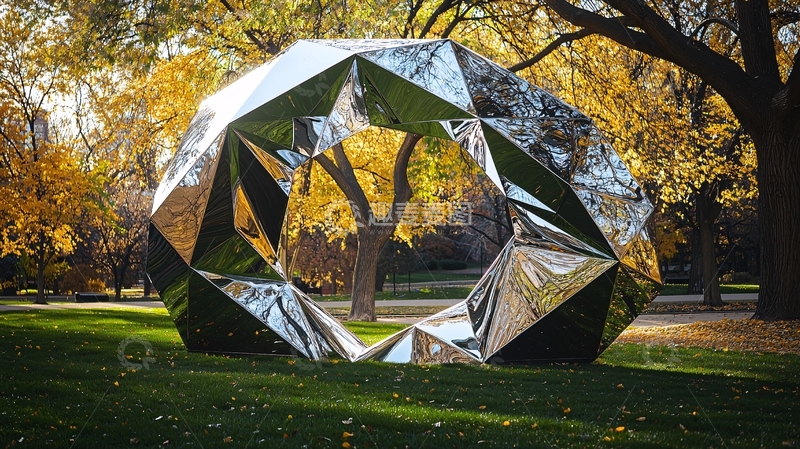 高清大图下载【趣麦麦图】公园镜面雕塑