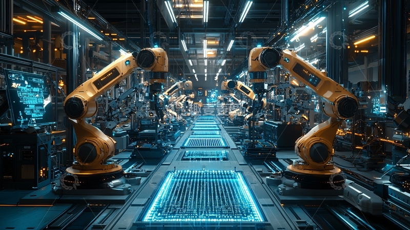 高清大图下载【趣麦麦图】智能工厂自动化生产线