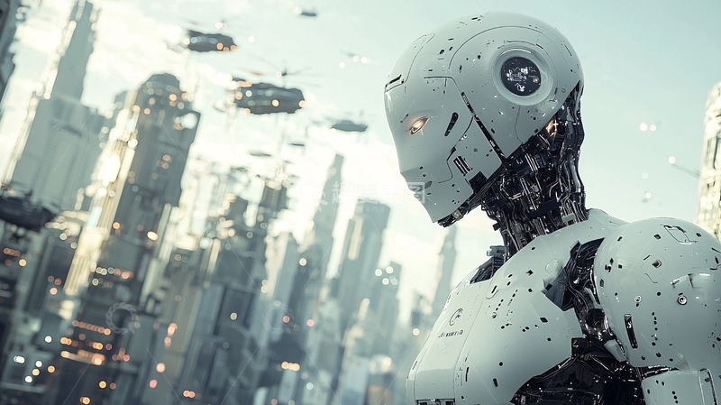 高清大图下载【趣麦麦图】未来都市机器人