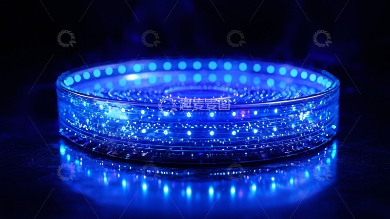 高清大图下载【趣麦麦图】蓝色LED玻璃盘