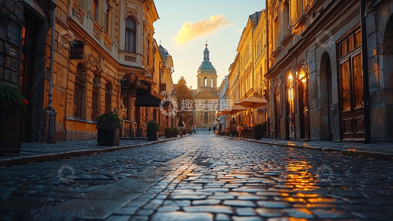 高清大图下载【趣麦麦图】清晨街道