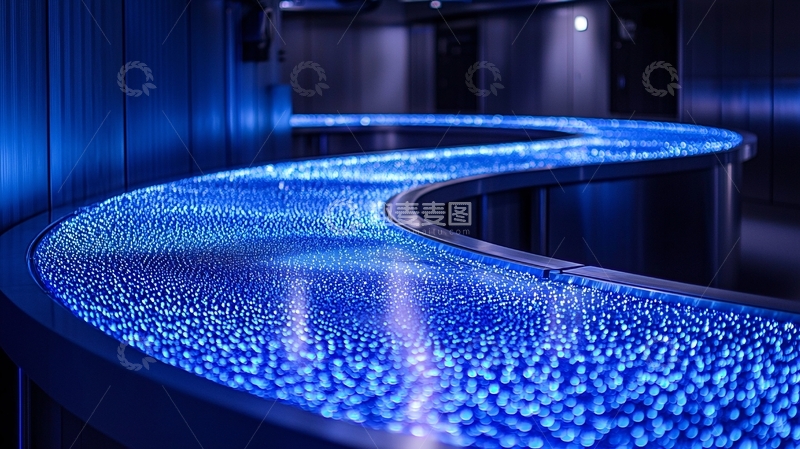 高清大图下载【趣麦麦图】蓝色光纤酒吧台