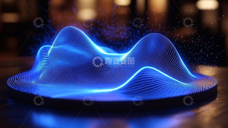 高清大图下载【趣麦麦图】蓝色光线动态雕塑