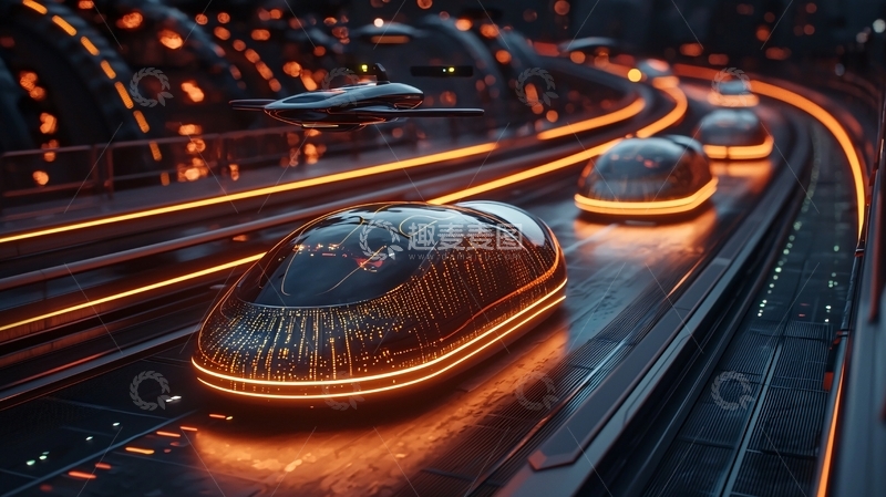 高清大图下载【趣麦麦图】未来科技感轨道交通
