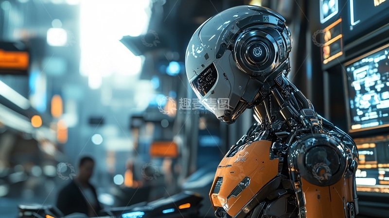 高清大图下载【趣麦麦图】未来都市机器人