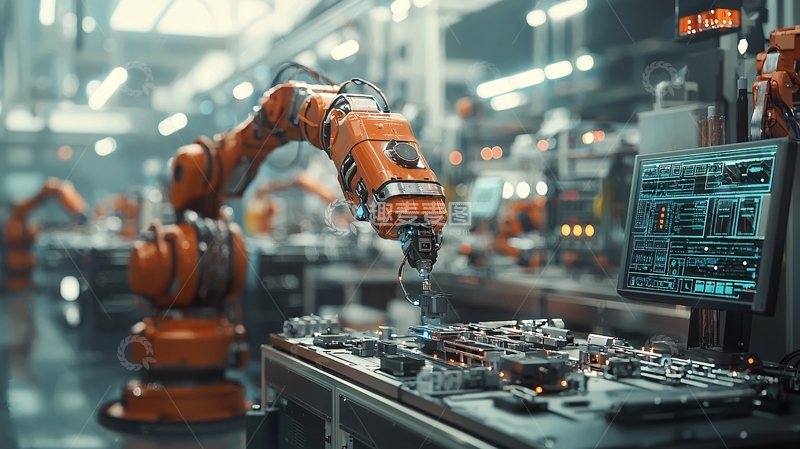 高清大图下载【趣麦麦图】智能工厂自动化生产线