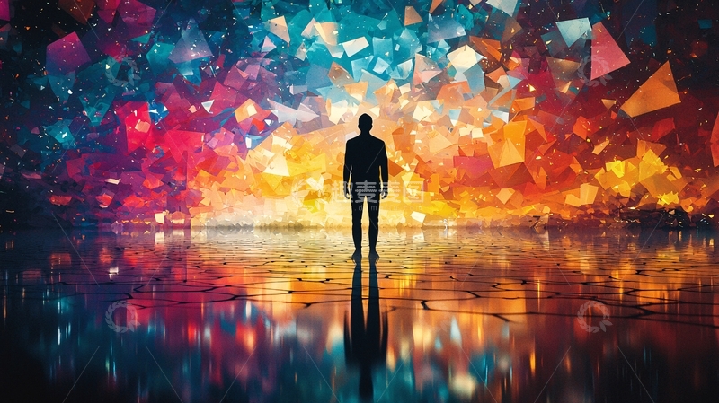 高清大图下载【趣麦麦图】彩色几何碎片