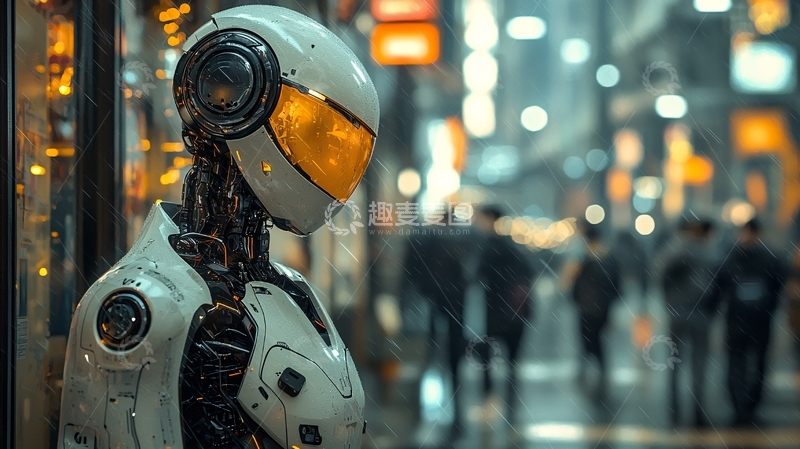 高清大图下载【趣麦麦图】未来都市机器人