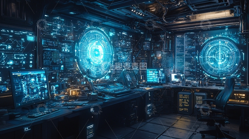 高清大图下载【趣麦麦图】未来科技控制室