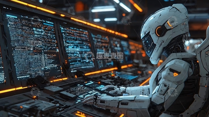 高清大图下载【趣麦麦图】未来科技感机器人