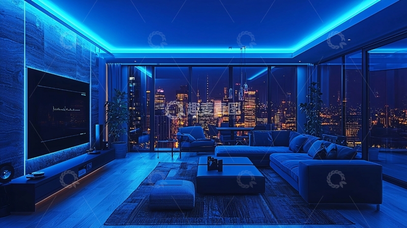 高清大图下载【趣麦麦图】蓝色氛围灯