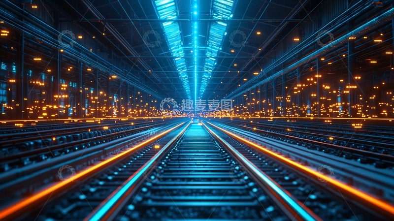 高清大图下载【趣麦麦图】科幻风格蓝色轨道