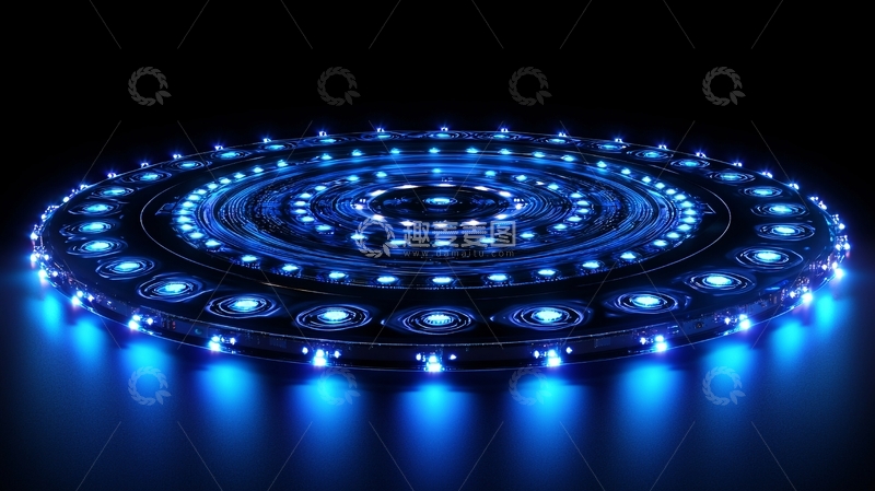高清大图下载【趣麦麦图】蓝色环形灯光舞台