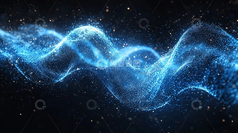 高清大图下载【趣麦麦图】蓝色能量波浪