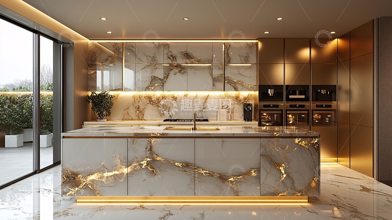 高清大图下载【趣麦麦图】高端现代轻奢厨房