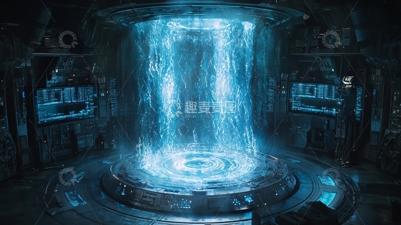 高清大图下载【趣麦麦图】蓝色能量柱