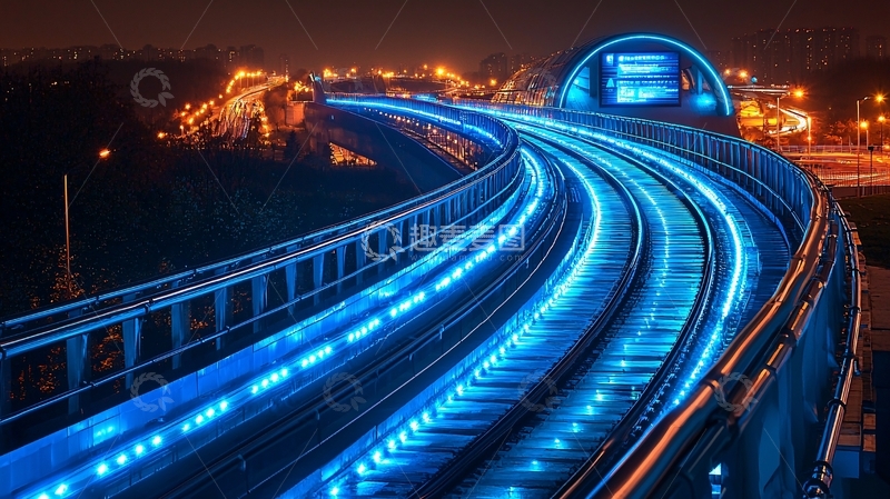 高清大图下载【趣麦麦图】夜景地铁