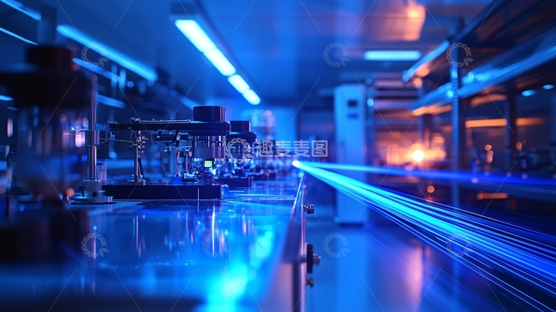 高清大图下载【趣麦麦图】蓝色灯光下的实验室