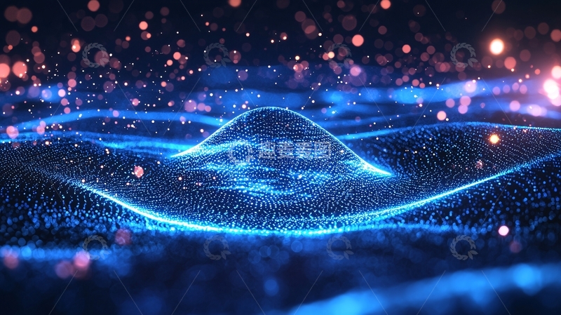 高清大图下载【趣麦麦图】蓝色粒子波浪64